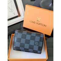 Кошелек Louis Vuitton черный клетка LUX качество Луи ВИТОН мини конверт