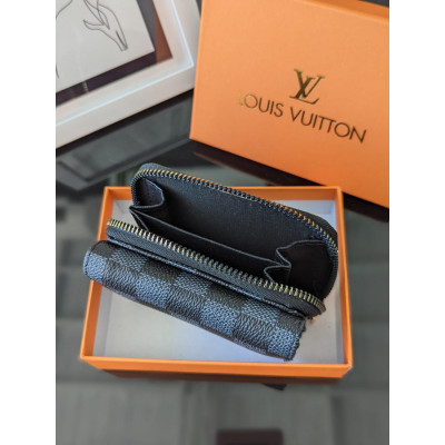 Кошелек Louis Vuitton черный клетка LUX качество Луи ВИТОН мини конверт