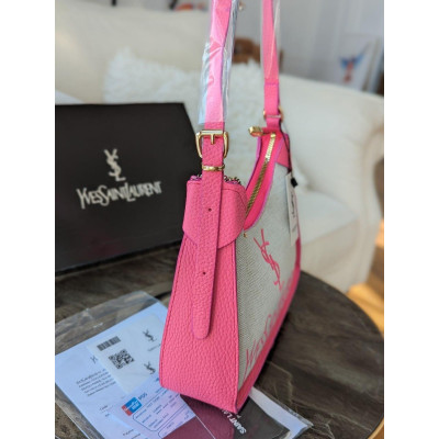 Женская сумка Yves Saint Laurent YSL Ив Сен Лоран багет светло-малиновый