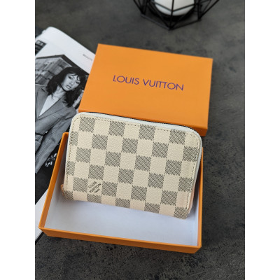 Женский кошелек мини Louis Vuitton бежевый в клетку Луи Виттон