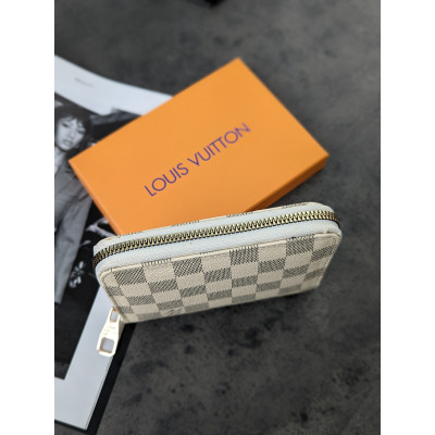 Женский кошелек мини Louis Vuitton бежевый в клетку Луи Виттон