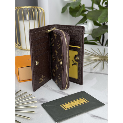 Женский кошелек Louis Vuitton коричневый  Луи Виттон книжка