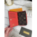 Женский кошелек Louis Vuitton коричневый + красный  Луи Виттон книжка