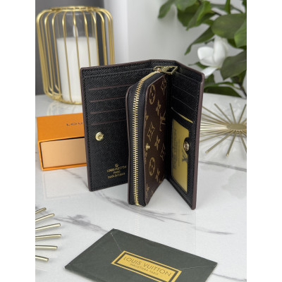 Женский кошелек Louis Vuitton коричневый + черный Луи Виттон книжка