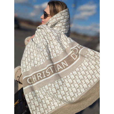 ПАЛАНТИН ШАРФ, ХУСТКА Christian Dior ЖЕНСКИЙ ШАРФ ДИОР белый-мокко