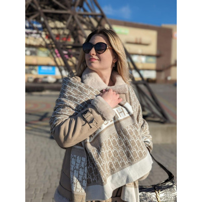 ПАЛАНТИН ШАРФ, ХУСТКА Christian Dior ЖЕНСКИЙ ШАРФ ДИОР белый-мокко