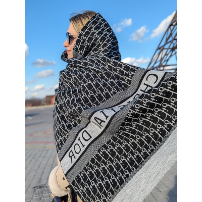 ПАЛАНТИН ШАРФ, ХУСТКА Christian Dior ЖЕНСКИЙ ШАРФ ДИОР светло-серый