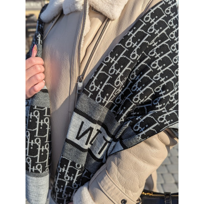 ПАЛАНТИН ШАРФ, ХУСТКА Christian Dior ЖЕНСКИЙ ШАРФ ДИОР светло-серый