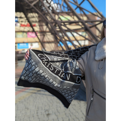 ПАЛАНТИН ШАРФ, ХУСТКА Christian Dior ЖЕНСКИЙ ШАРФ ДИОР светло-серый