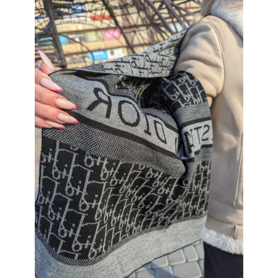 ПАЛАНТИН ШАРФ, ХУСТКА Christian Dior ЖЕНСКИЙ ШАРФ ДИОР темно-серый