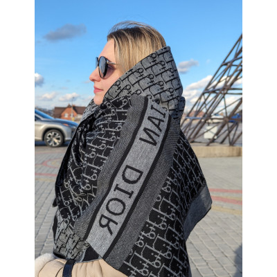 ПАЛАНТИН ШАРФ, ХУСТКА Christian Dior ЖЕНСКИЙ ШАРФ ДИОР темно-серый