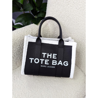 Сумка женская Марк Джейкобс шоппер  черная с мехом Marc Jacobs Tote Bag шопер