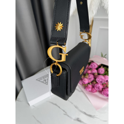 Женская сумка седло Guess est 1981 черный Гесс