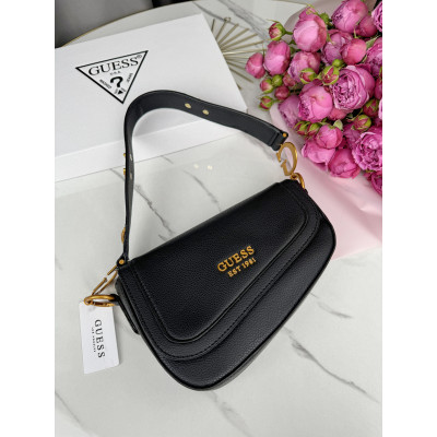 Женская сумка седло Guess est 1981 черный Гесс