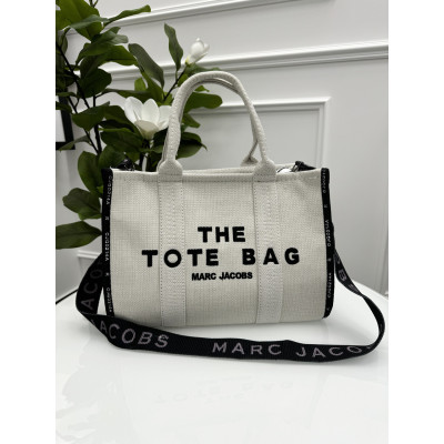 Сумка женская Марк Джейкобс шопер молочный текстильный Marc Jacobs Tote Bag  шоппер
