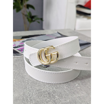 Женский ремень пояс Gucci Гуччи белый + золото широкий