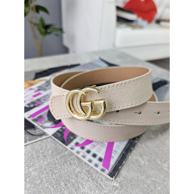 Женский ремень пояс Gucci Гуччи молочный + золото широкий