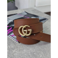 Женский ремень пояс Gucci Гуччи терракот + золото широкий