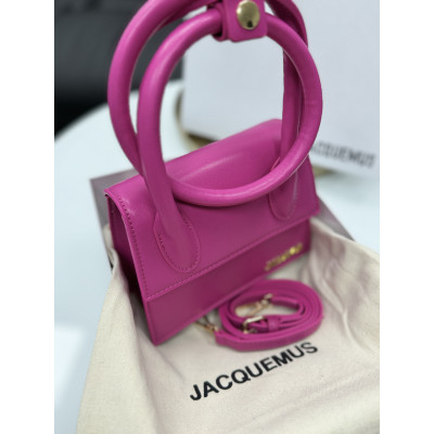 Премиум cумка женская Jacquemus малиновый  клатч Жакмюс