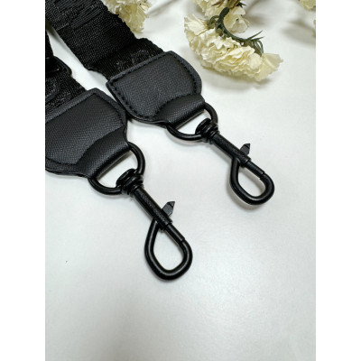 Ремень на сумку текстильный черный матовый Marc Jacobs Марк Джейобс