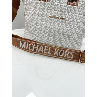 Сумка женская Майкл Корс шопер белый Michael Kors шоппер через плечо