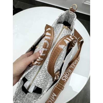 Сумка женская Майкл Корс шопер белый Michael Kors шоппер через плечо