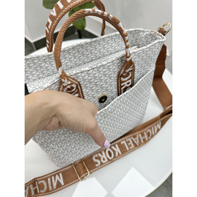 Сумка женская Майкл Корс шопер белый Michael Kors шоппер через плечо