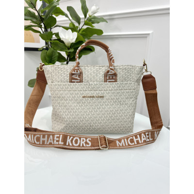 Сумка женская Майкл Корс шопер молочный Michael Kors шоппер через плечо