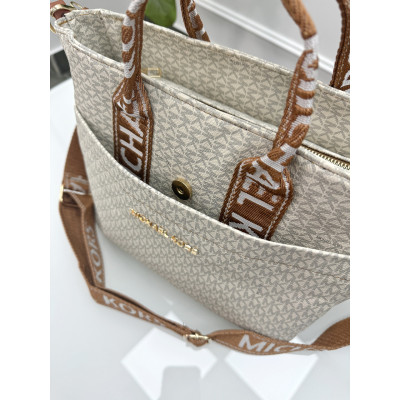 Сумка женская Майкл Корс шопер молочный Michael Kors шоппер через плечо