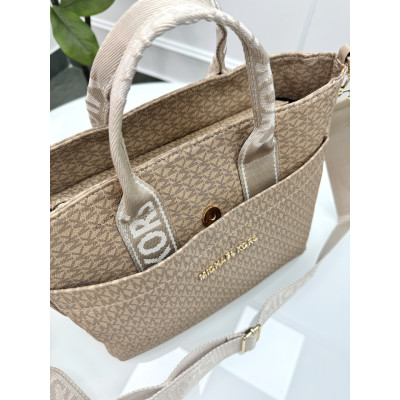 Сумка женская Майкл Корс шопер бежевый Michael Kors шоппер через плечо