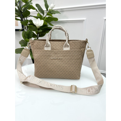 Сумка женская Майкл Корс шопер бежевый Michael Kors шоппер через плечо