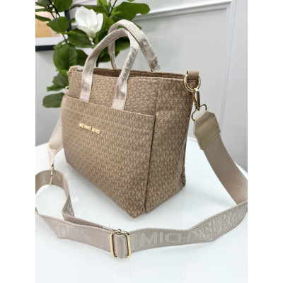 Сумка женская Майкл Корс шопер бежевый Michael Kors шоппер через плечо