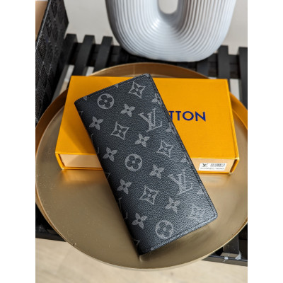 Мужской кошелек Louis Vuitton черный классический большой  Луи Виттон