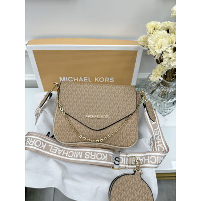 Сумка женская  Michael Kors кросс-боди 2 в 1 Майкл Корс светло-бежевый