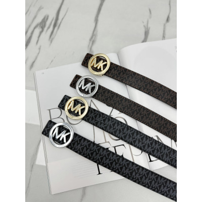 Ремень унисекс пояс Michael Kors коричневый серебро Мишель Корс