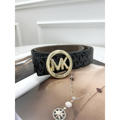 Ремень унисекс пояс Michael Kors черный золото Мишель Корс