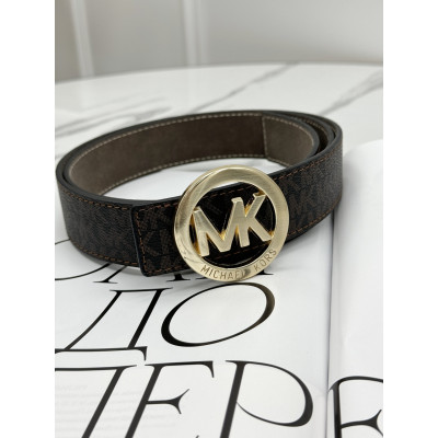 Ремень унисекс пояс Michael Kors коричневый золото Мишель Корс