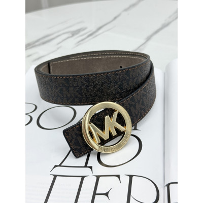 Ремень унисекс пояс Michael Kors коричневый золото Мишель Корс