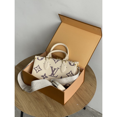 Сумка  Louis Vuitton Monogram Reverse OnTheGo молочный Луи Виттон