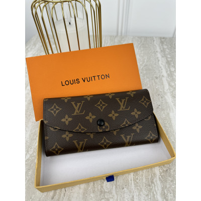 Женский кошелек Louis Vuitton коричневый+ черный большой конверт  Луи Виттон