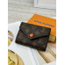 Женский кошелек Louis Vuitton коричневый + оранжевый конверт мини Луи Виттон