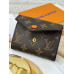 Женский кошелек Louis Vuitton коричневый + оранжевый конверт мини Луи Виттон