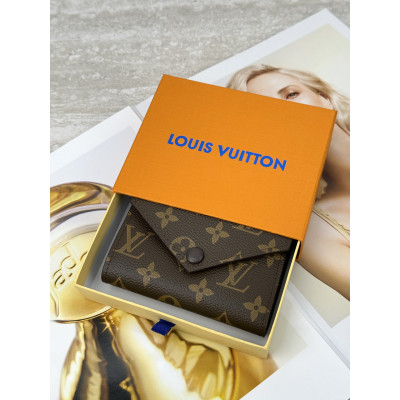 Женский кошелек Louis Vuitton коричневый + коричневый конверт мини Луи Виттон