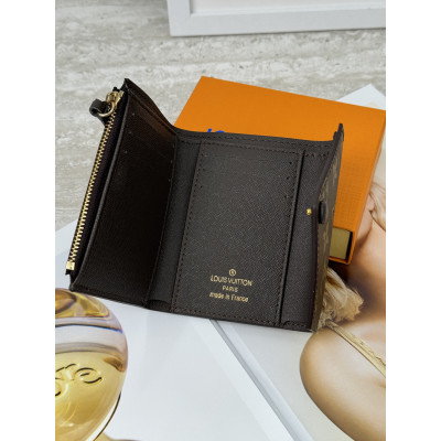 Женский кошелек Louis Vuitton коричневый + коричневый конверт мини Луи Виттон