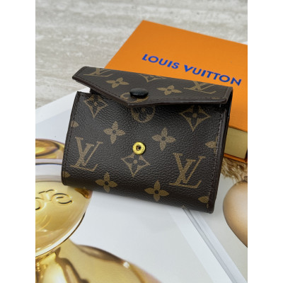 Женский кошелек Louis Vuitton коричневый + черный конверт мини Луи Виттон