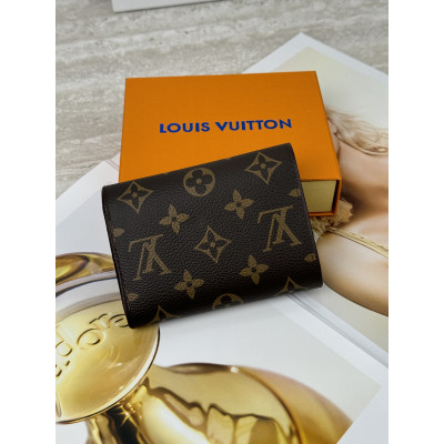 Женский кошелек Louis Vuitton коричневый + черный конверт мини Луи Виттон