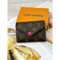 Женский кошелек Louis Vuitton коричневый + фуксий конверт мини Луи Виттон