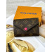 Женский кошелек Louis Vuitton коричневый + фуксий конверт мини Луи Виттон