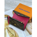 Женский кошелек Louis Vuitton коричневый + фуксий конверт мини Луи Виттон