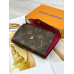 Женский кошелек Louis Vuitton коричневый + фуксий конверт мини Луи Виттон
